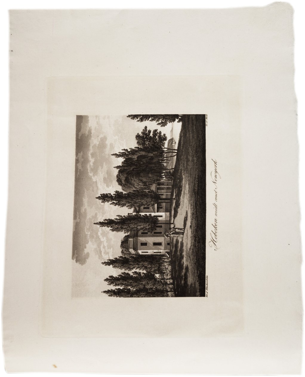 Hoboken vastapäätä New Yorkia, Yhdysvaltojen Atlasista, 1824 (akvatinta) tekijältä Axel Leonhard Klinckowström