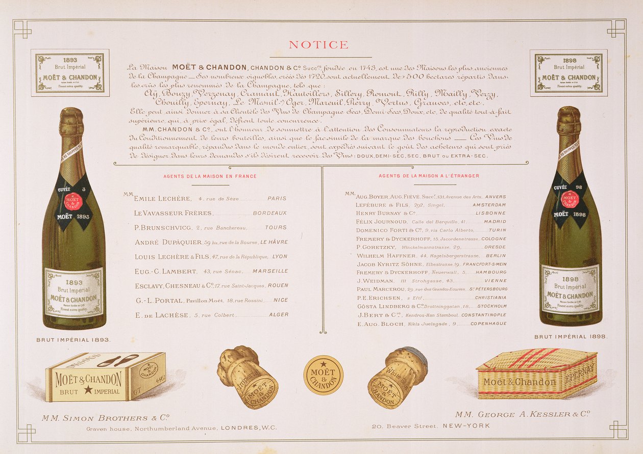 Agentit maailmanlaajuisesti ja pakkausnäytteet, Le France Vinicole, pub. kirjoittanut Moet & Chandon, Epernay tekijältä B. Arnaud