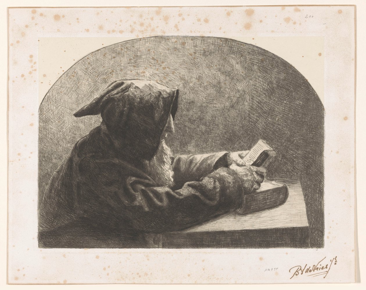 Acabat de la lectura del monjo tekijältä B.J. de Vries jr. (signed by artist)