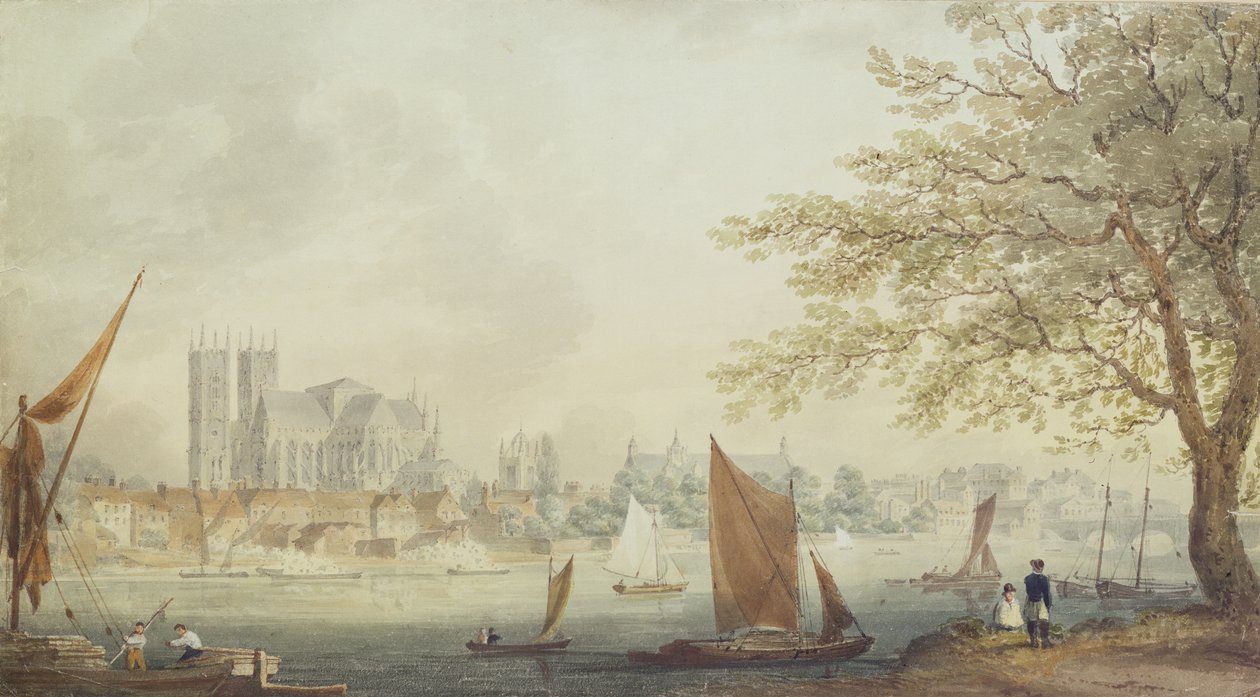 Lambeth Walkista, 1792 (akvarelli paperille) tekijältä B.W. Turner