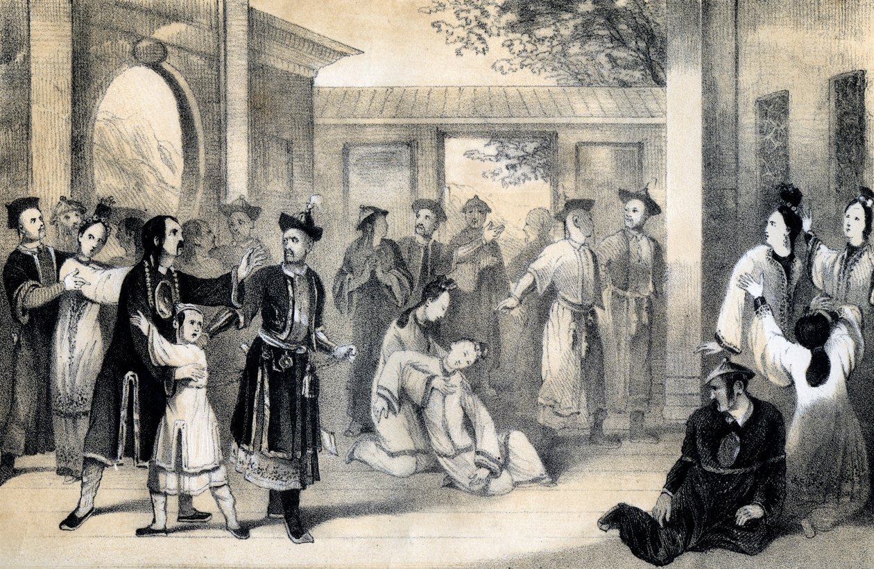 "Tatarit myivät kiinalaiset orjiksi Zinguis-Khanin valloituksen jälkeen", 1847. tekijältä B Clayton