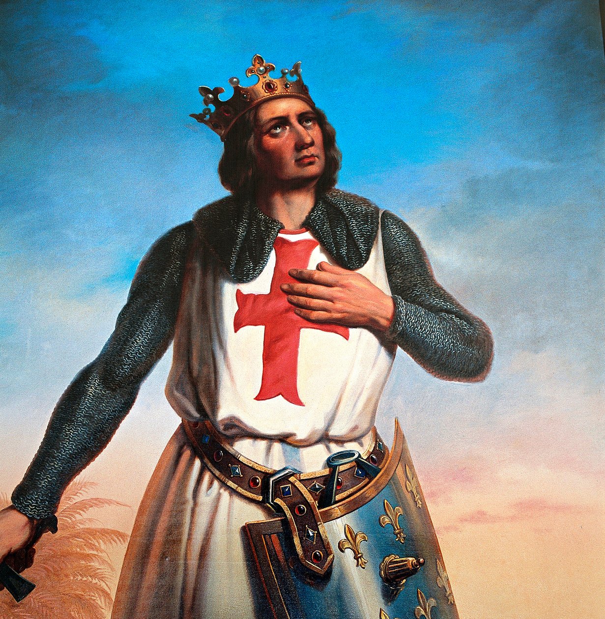 Muotokuva louis ix:n ranskan kuninkaasta nimeltä saint louis tekijältä B. Strobl