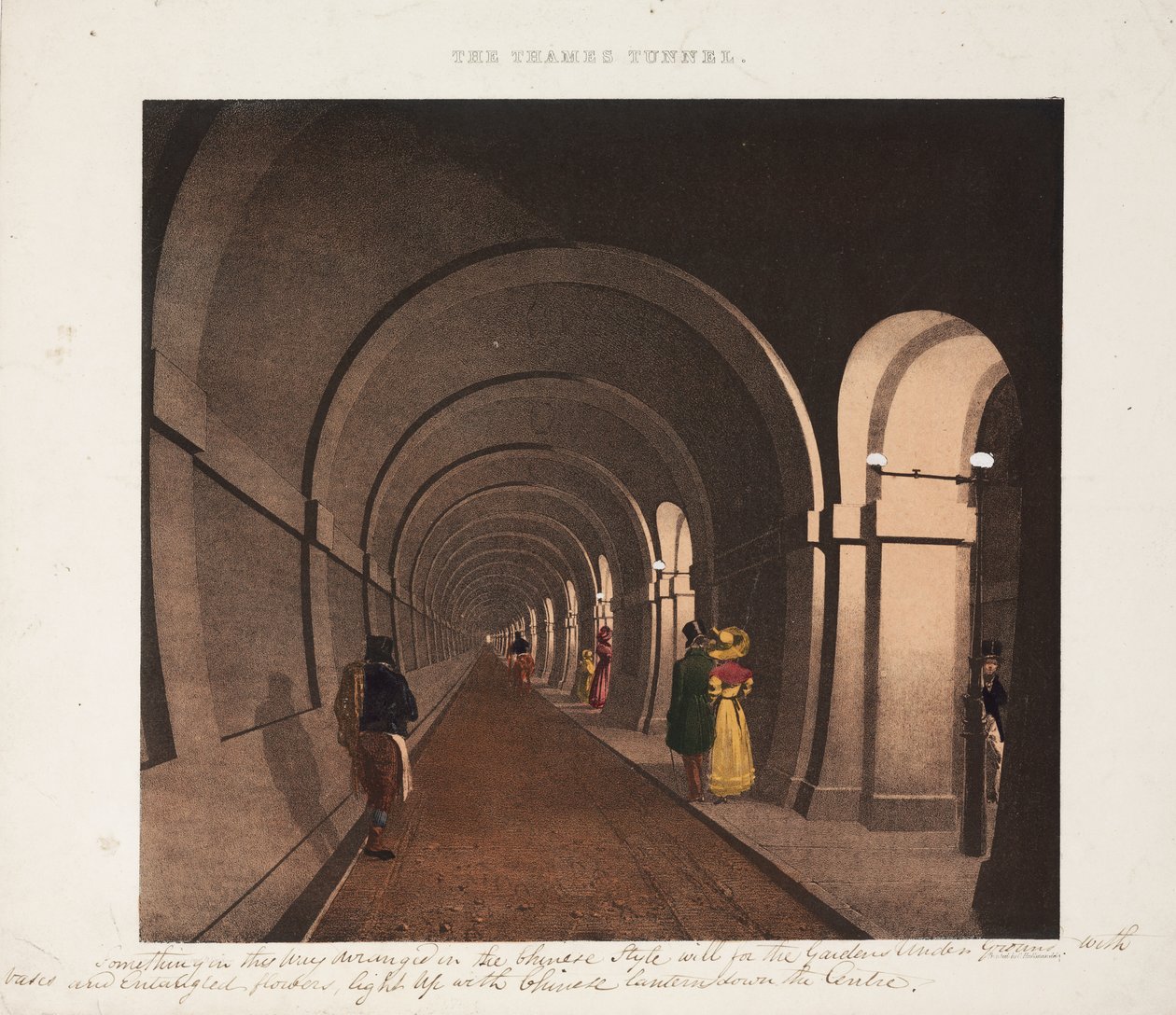 Thames-tunneli, kaiverrus J.D. Harding, n. 1835 tekijältä B. after Dixie