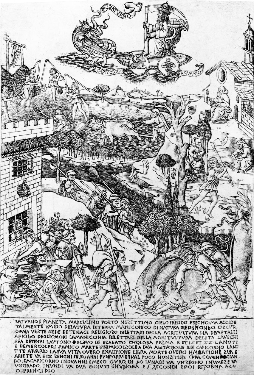 Saturnus, noin 1464 tekijältä Baccio Baldini