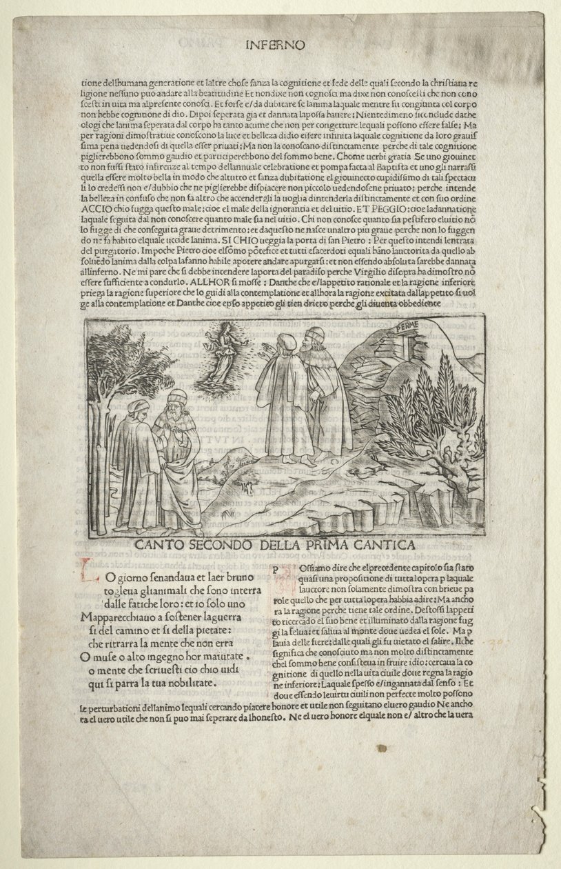 Dante ja Vergilius Beatricen näyn kanssa, n. 1481-1485. tekijältä Baccio Baldini