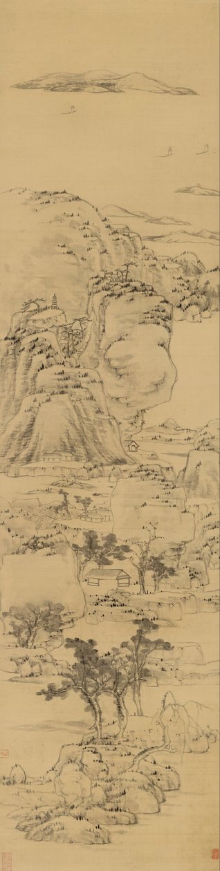 Maisema Ni Zanin tyyliin (1301-1374) tekijältä Bada Shanren