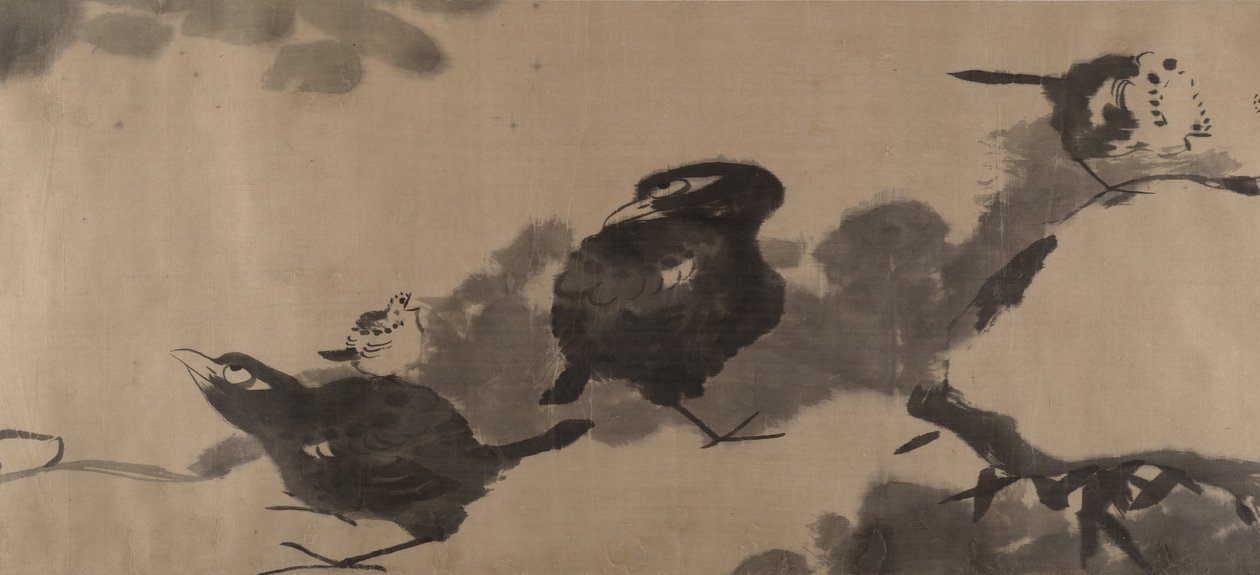 Lintuja lootuslammikossa, n. 1690. tekijältä Bada Shanren