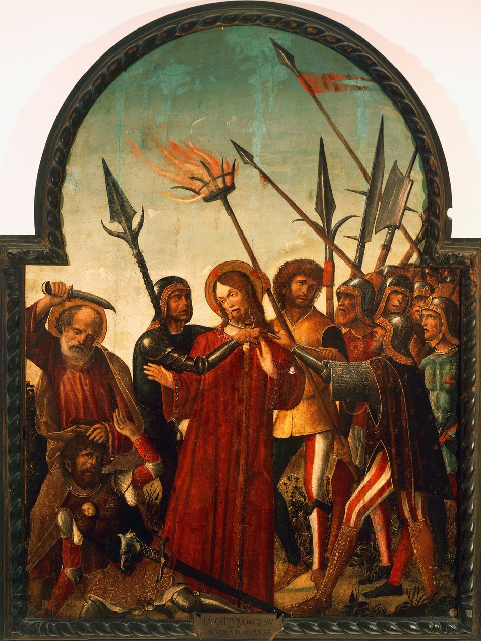 Kristuksen vangitseminen, Baldassare di Matteo Carrari (noin 1460-1520) tekijältä Baldassare di Matteo Carrari