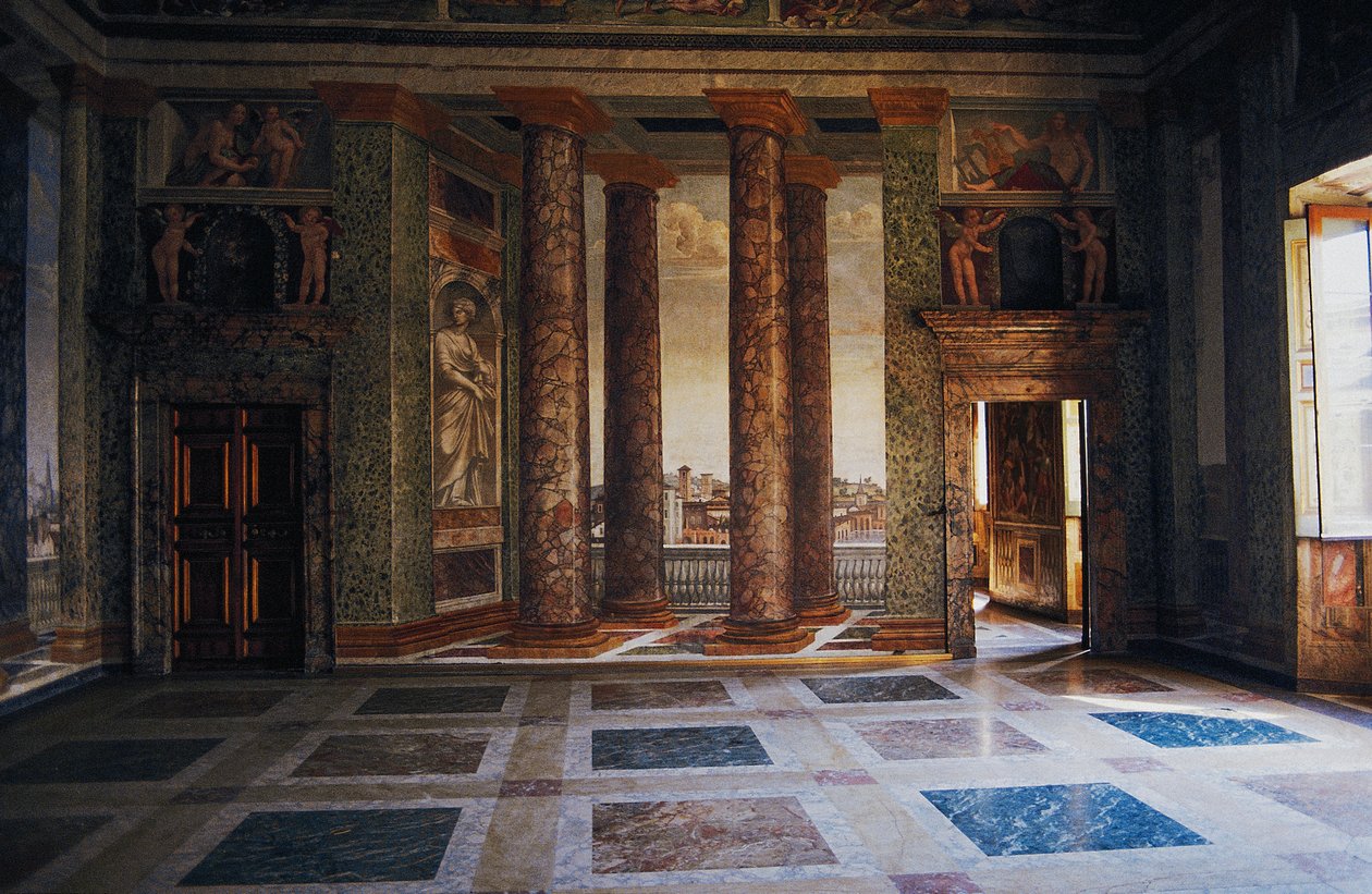 Fresko Hall of Perspectivesissa tekijältä Baldassarre Peruzzi