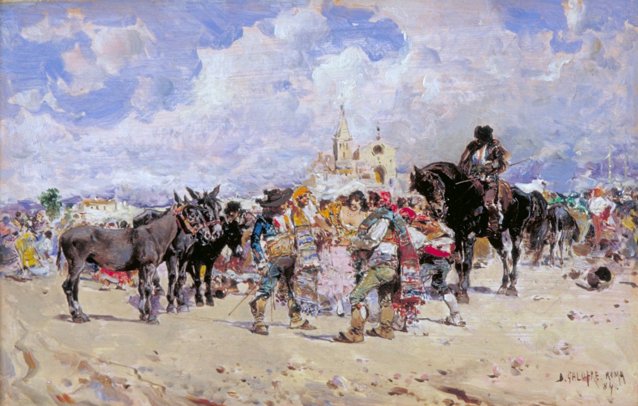 "The Market Place, Granada", c1869-1902 tekijältä Baldomer Galofre Gimenez