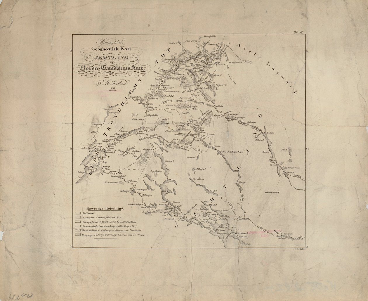 Kartta er gitt ut i (1831) ja vierailija Jemtland tekijältä Baltazar Mathias Keilhau