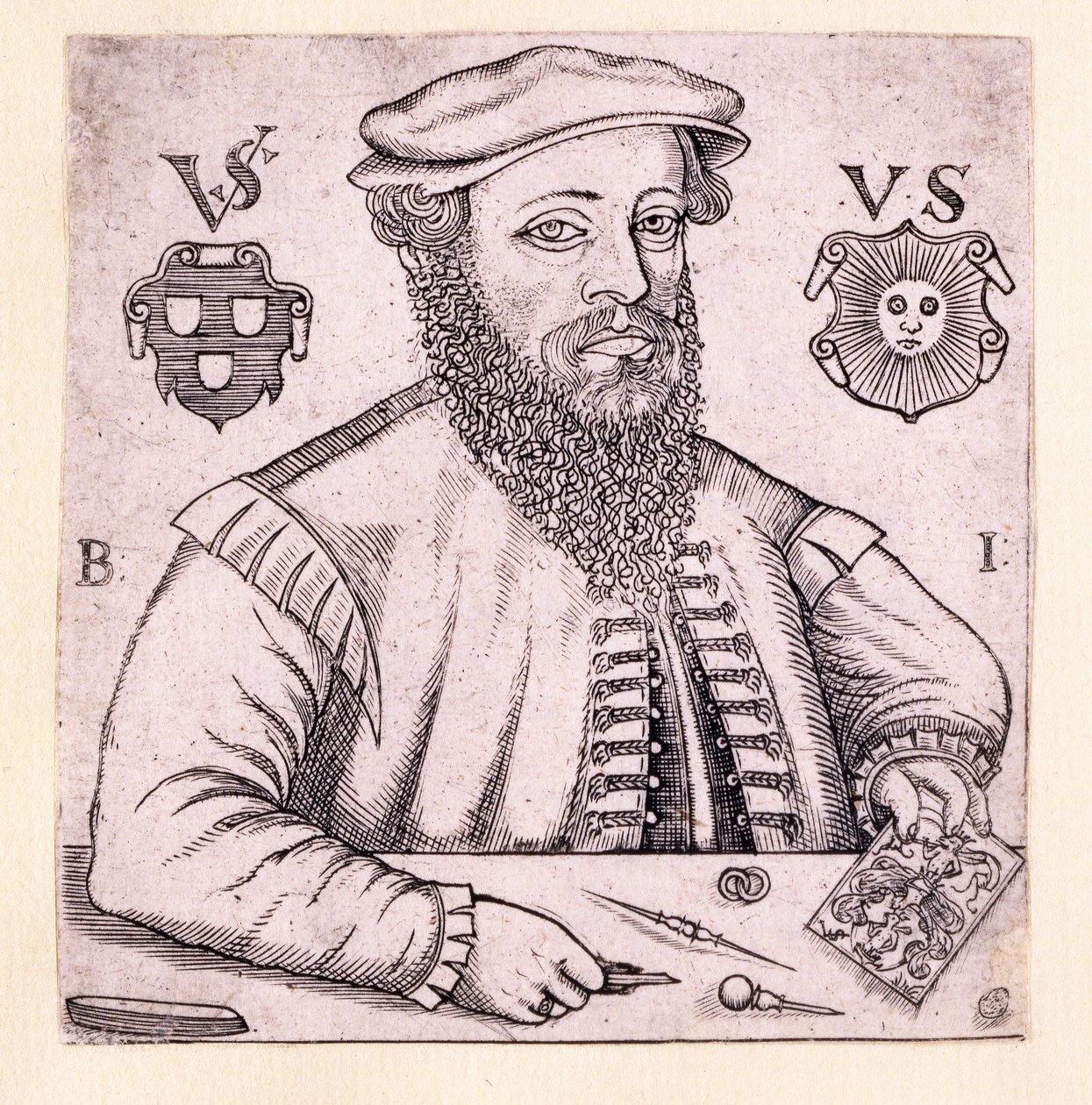 Virgil Solisin muotokuva, pubi. Nürnberg 1562 tekijältä Balthasar Jenichen