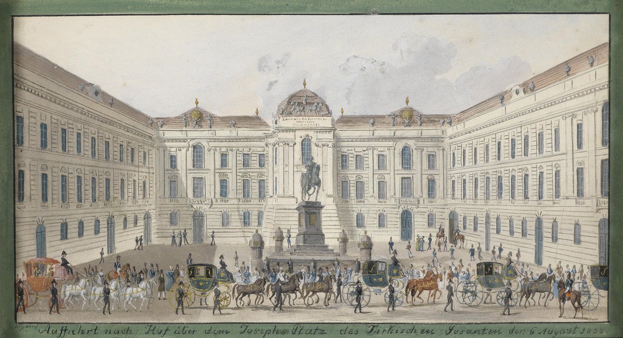 Auffahrt nach Hof über dem Josephsplatz des Türkischen Gesandten den 6. elokuuta 1835 tekijältä Balthasar Wigand