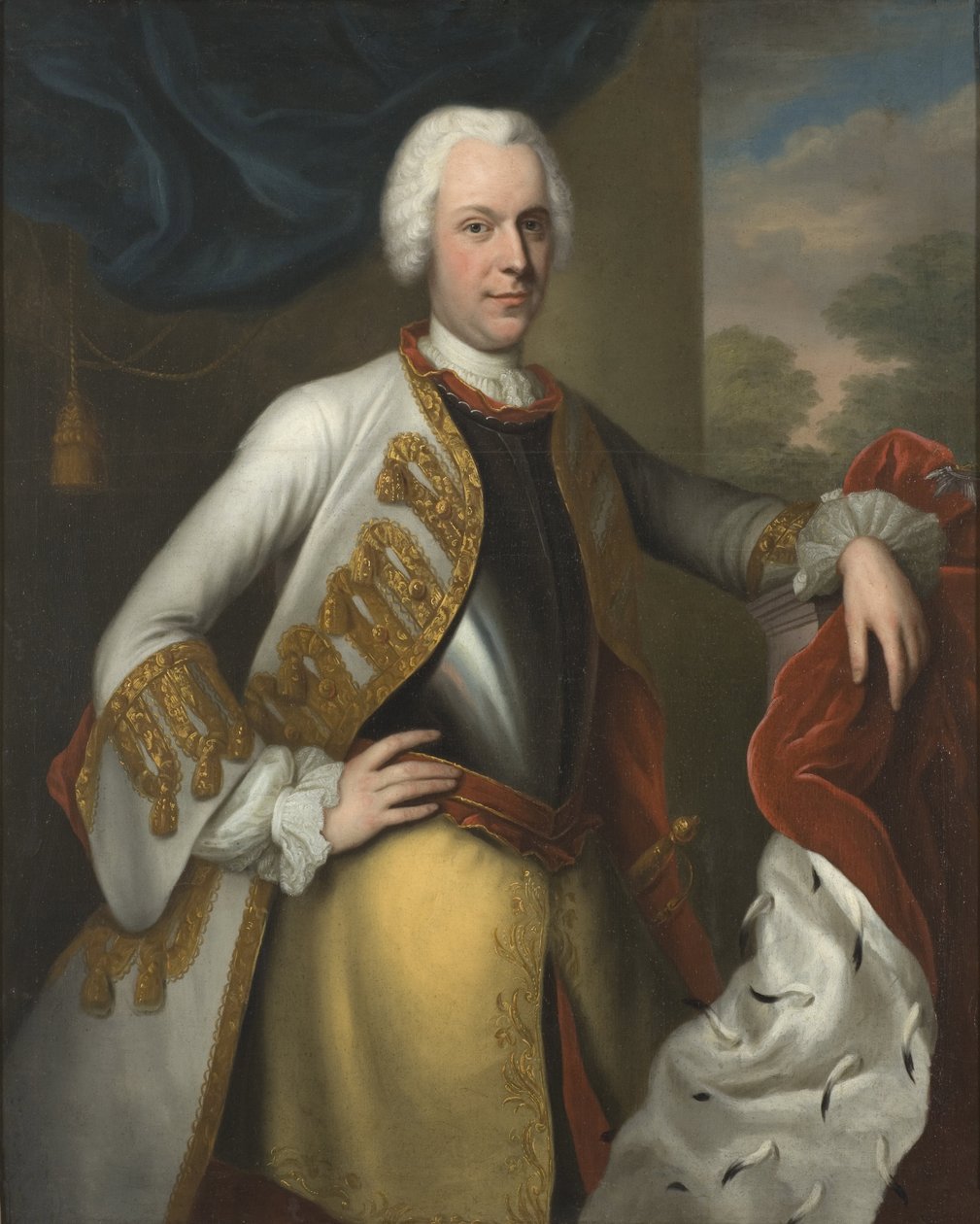 Adolphe Frederic de Suede - Muotokuva Ruotsin kuninkaan Adolph Frederickistä (1710-1771), Denner, Balthasar (1685-1749). Öljy kankaalle. Mitat: 120x100 cm. Tukholman kansallismuseo tekijältä Balthasar Denner