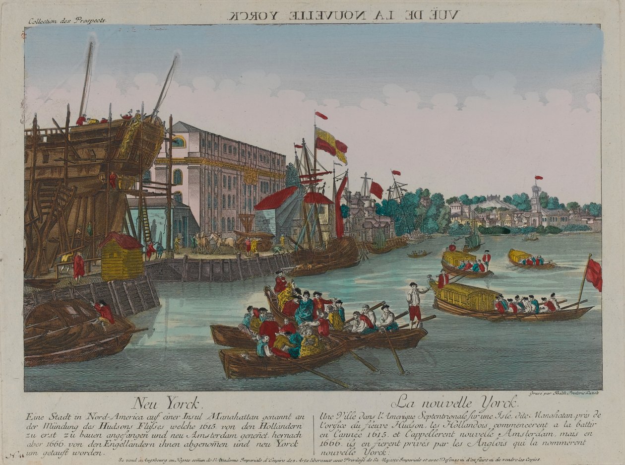 ?Näkymä New Yorkista?, noin 1776 tekijältä Balthasar Friedrich Leizelt