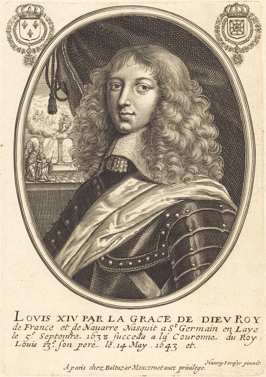 Ludvig XIV, Ranskan kuningas tekijältä Balthasar Moncornet after Henry Stresor