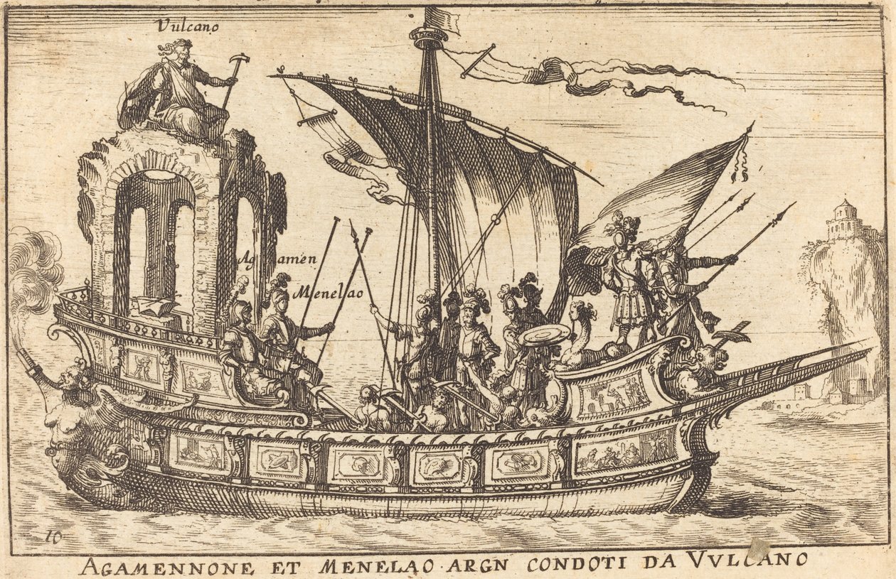 Agamemnon ja Menelaus olivat naimisissa Vulcanin kanssa tekijältä Balthasar Moncornet after Remigio Cantagallina