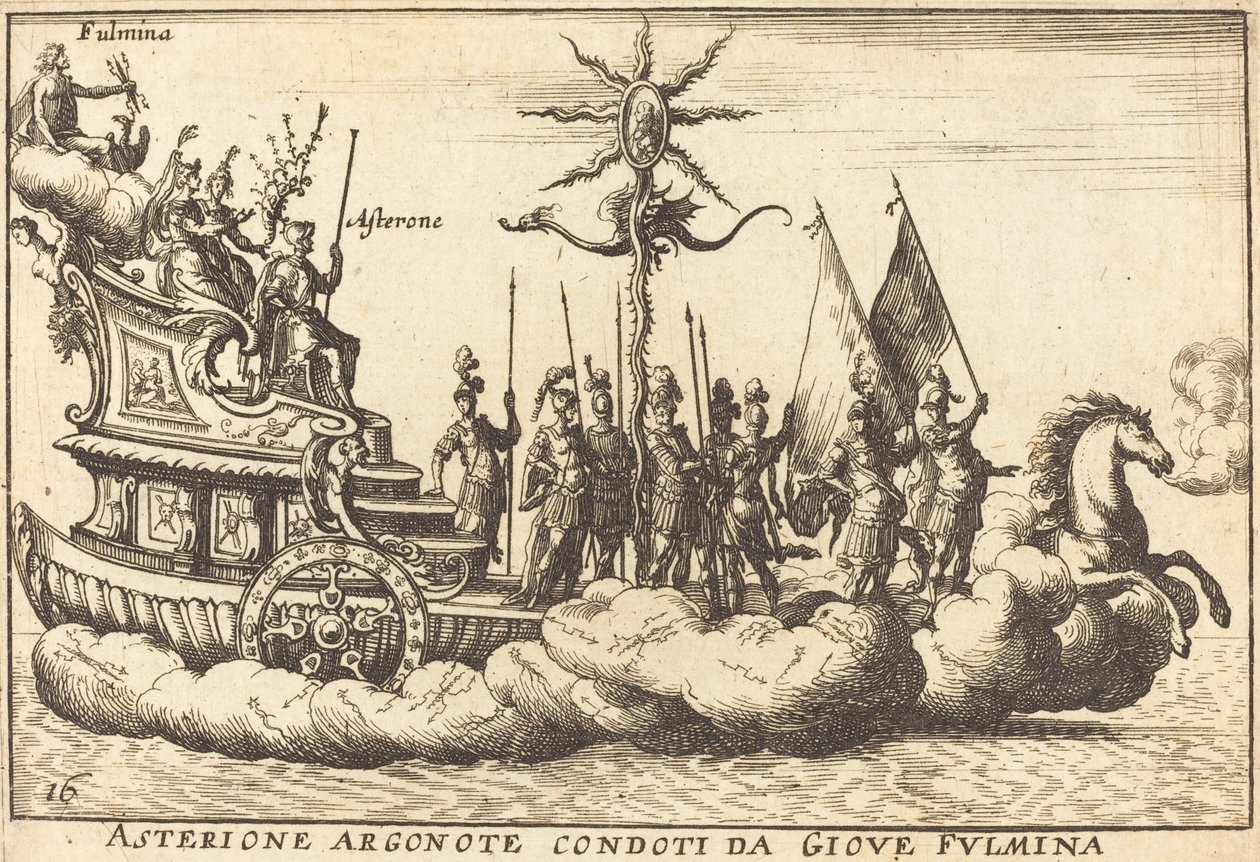Argonote Asterion, jota johtaa Jupiter Fulminates tekijältä Balthasar Moncornet after Remigio Cantagallina