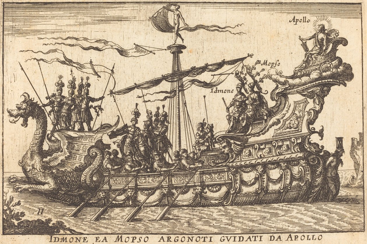 Tunnistanut Mopso Argonotin Apollon oppaiden avulla tekijältä Balthasar Moncornet after Remigio Cantagallina