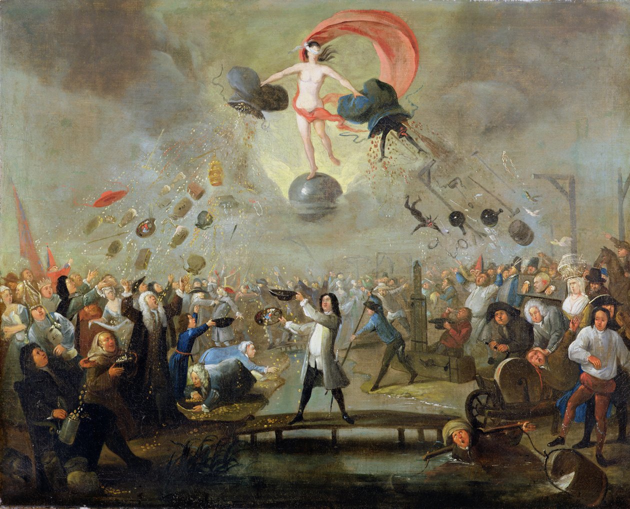 Onnen allegoria, n. 1730 (öljy kankaalle) tekijältä Balthasar Nebot