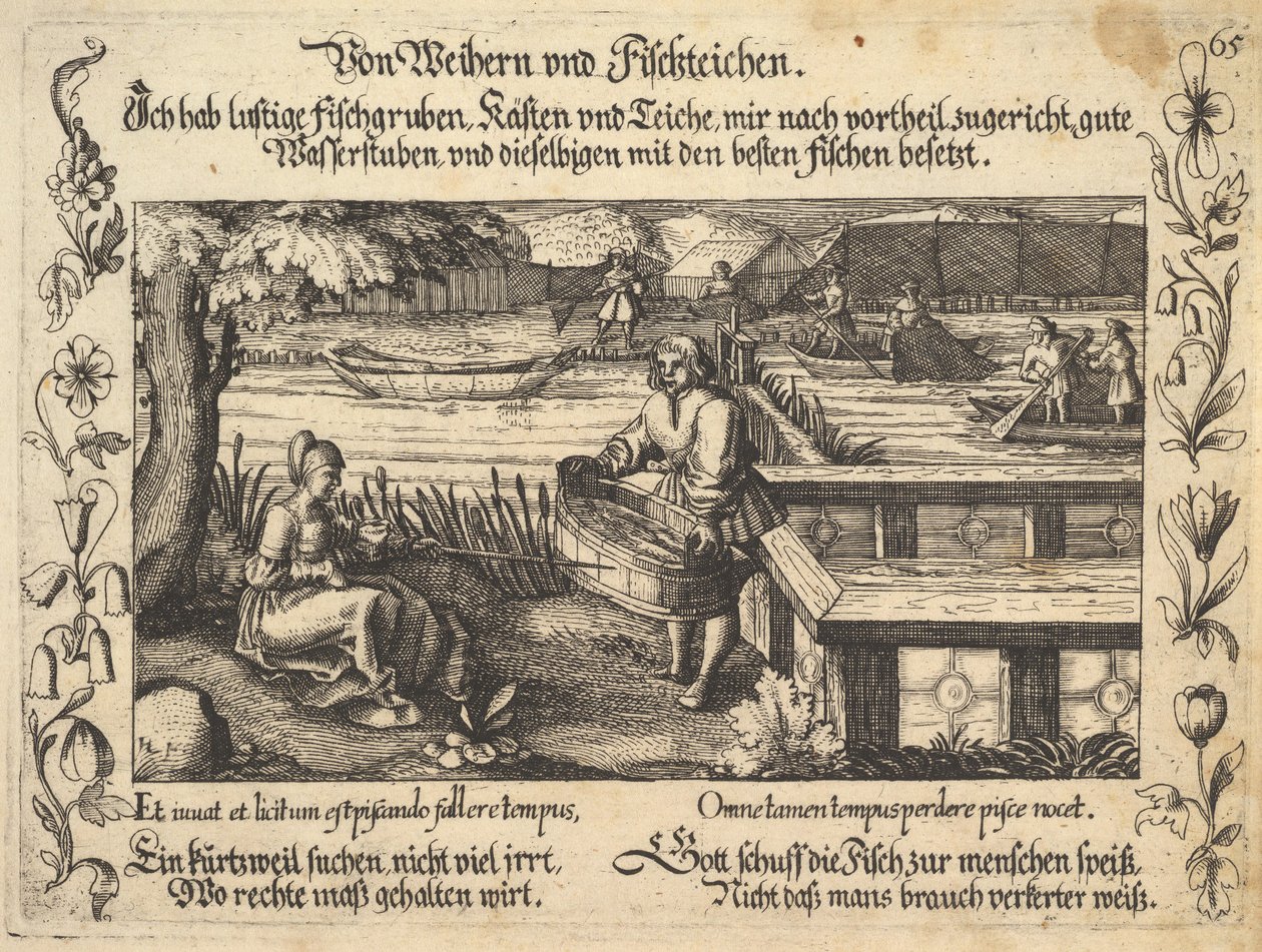 Lammista ja kalalammista, kuvitus Petrarchista, Glück und Unglück Spiegel, kuva..., 1652. tekijältä Balthasar Schwan