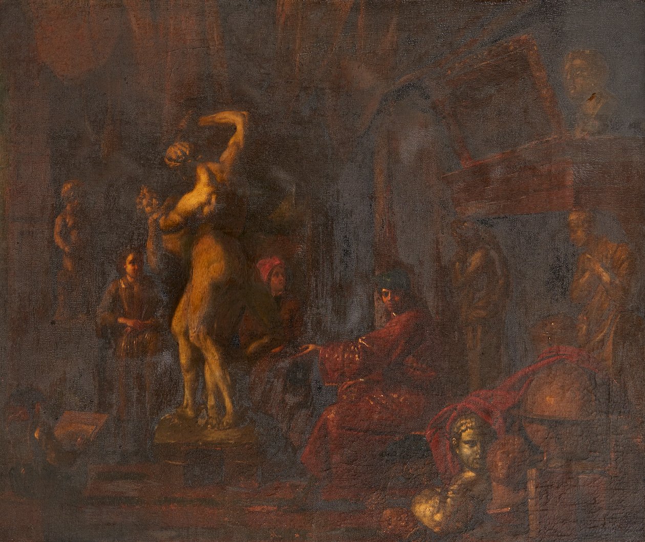 Taiteilijan studiossa (öljy kankaalle) tekijältä Balthasar van den (attr.to) Bossche