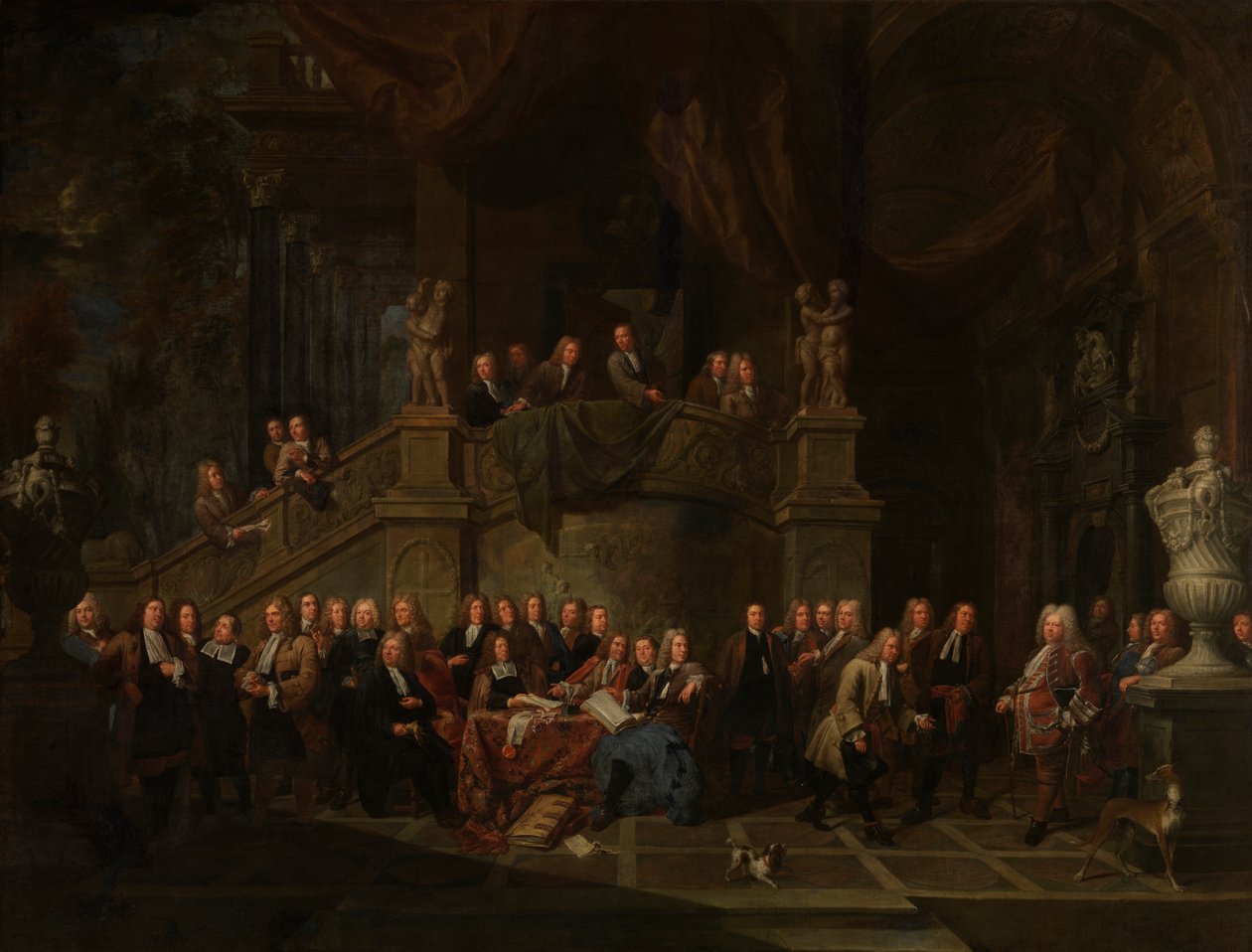 Jan Karel de Gordesin vastaanotto kiltatalossa tekijältä Balthasar van den Bossche