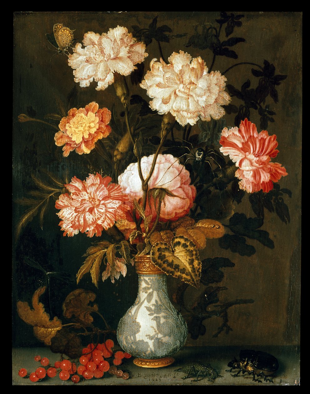 Maljakko kukkia, 1620-1629 tekijältä Balthasar van der Ast