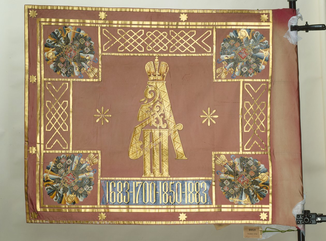 Leib-vartijan Preobražensky-rykmentin lippu, 1883 tekijältä Banners and Standards Flags