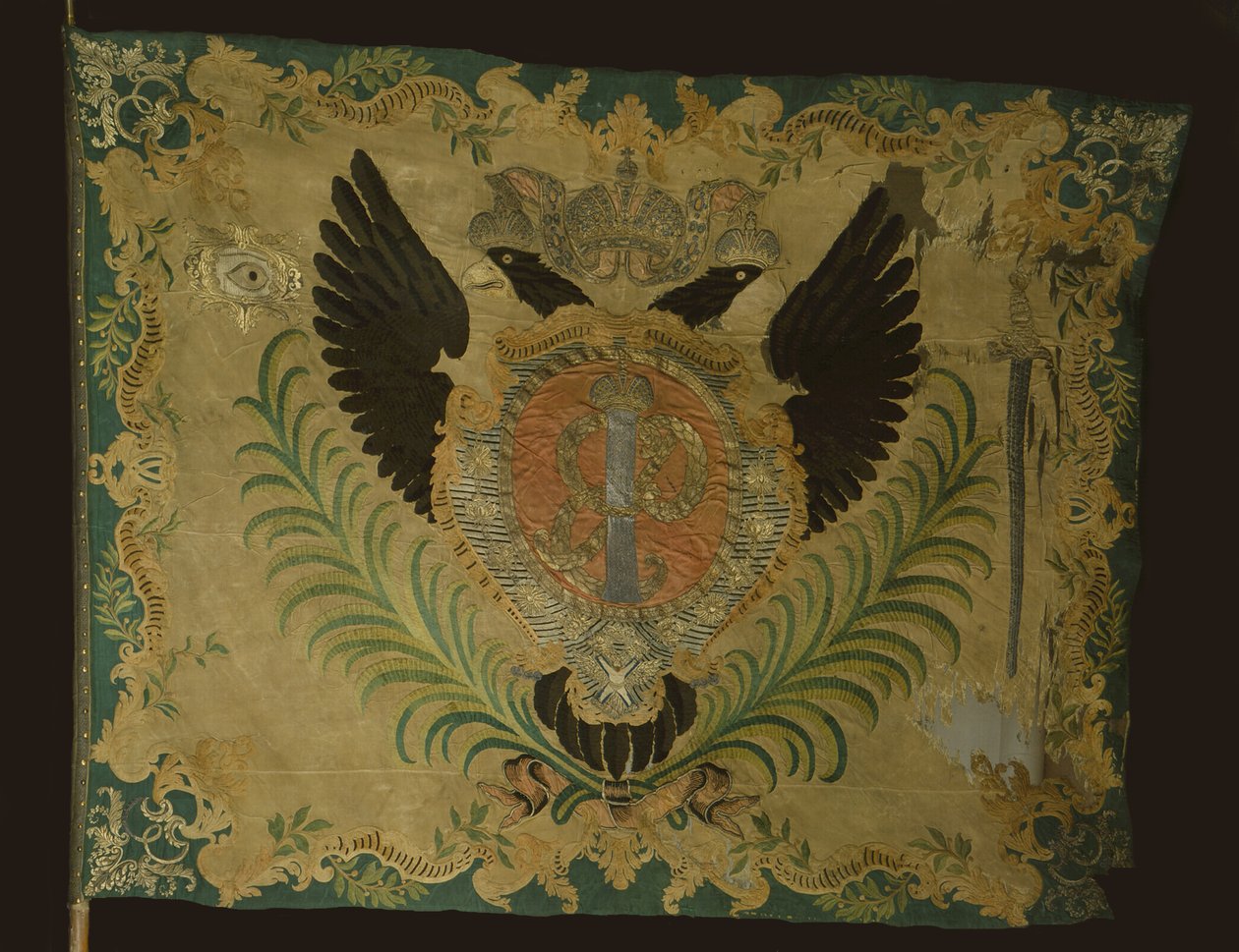 Leib-vartijan Preobražensky-rykmentin lippu, 1742 tekijältä Banners and Standards Flags