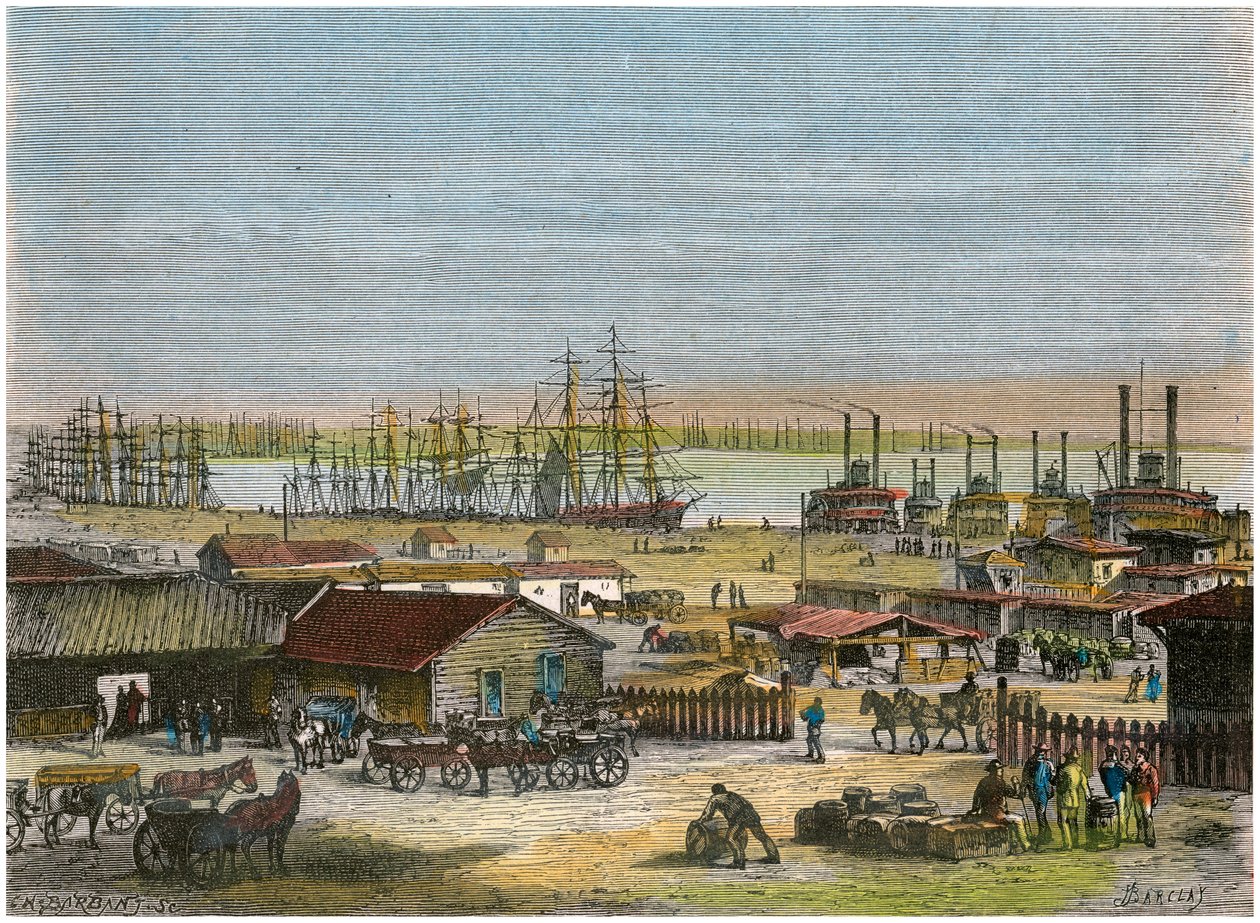Mississippi River, New Orleans, Louisiana, USA, 1880 tekijältä Barbant