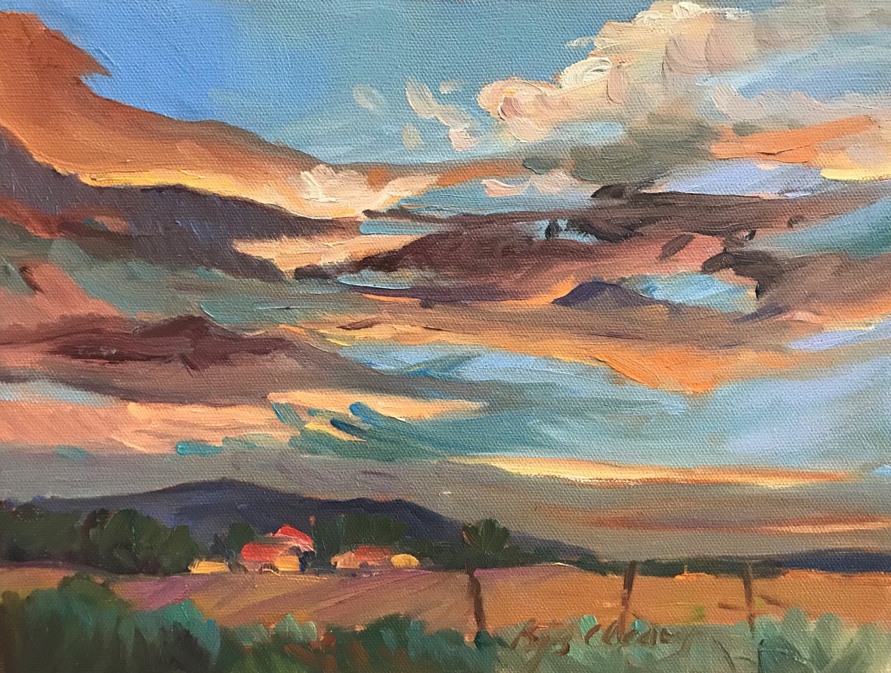 Mainen taivas, n.1980-2000 (öljy kankaalle) tekijältä Barbara Cleary