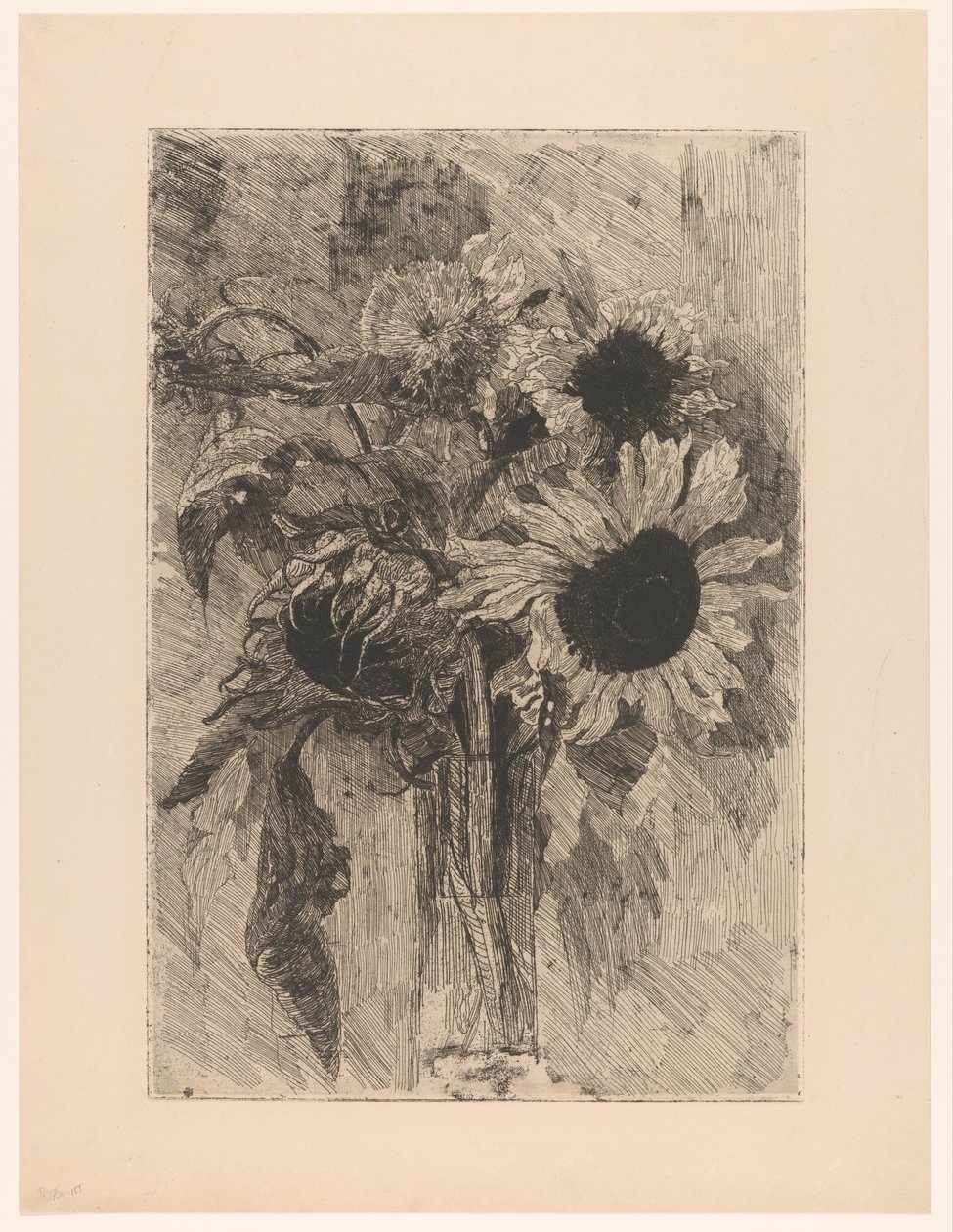 Auringonkukat maljakossa tekijältä Barbara Elisabeth van Houten (signed by artist)