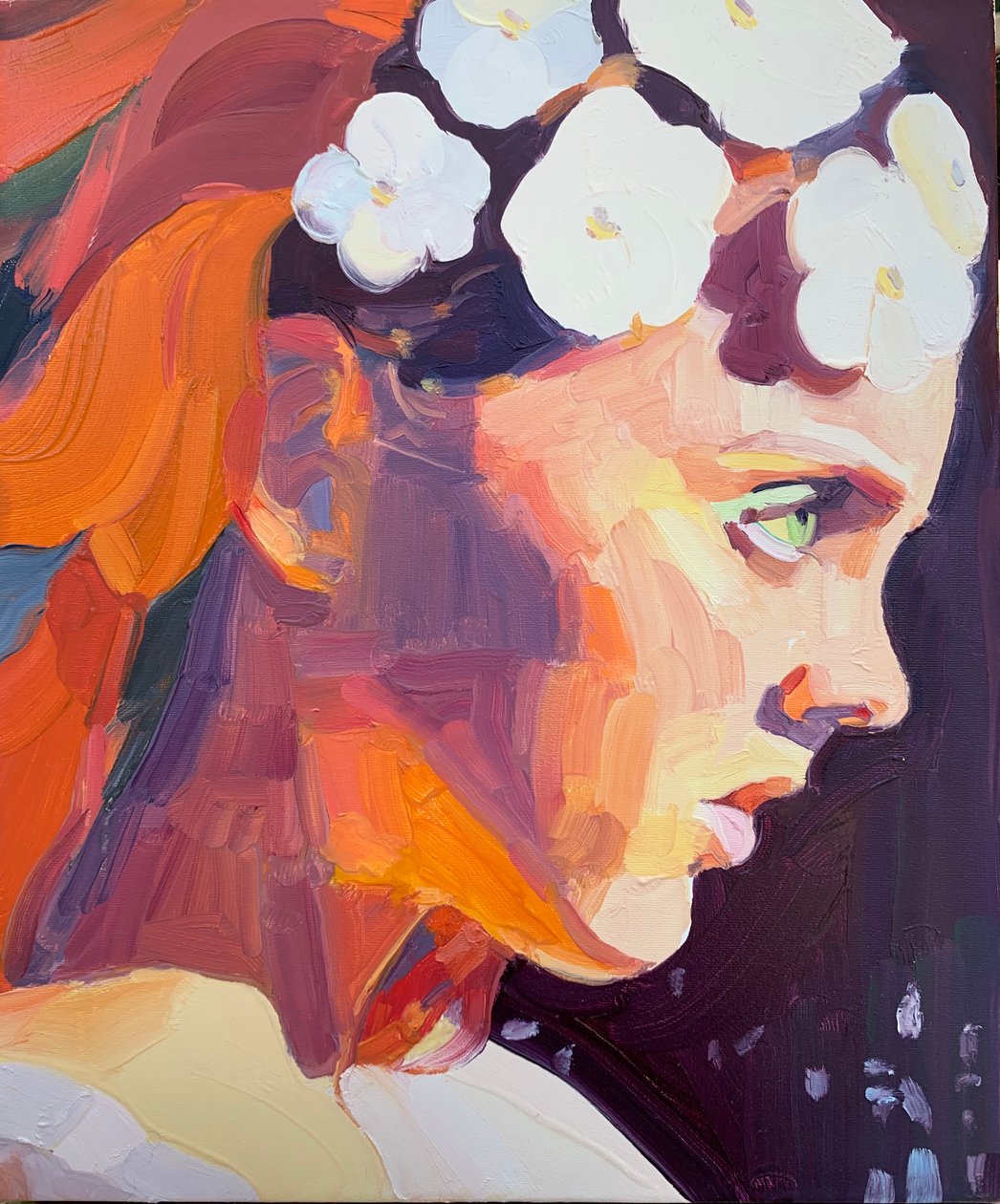 Tuli, 2018 (öljy kankaalle) tekijältä Barbara Hoogeweegen