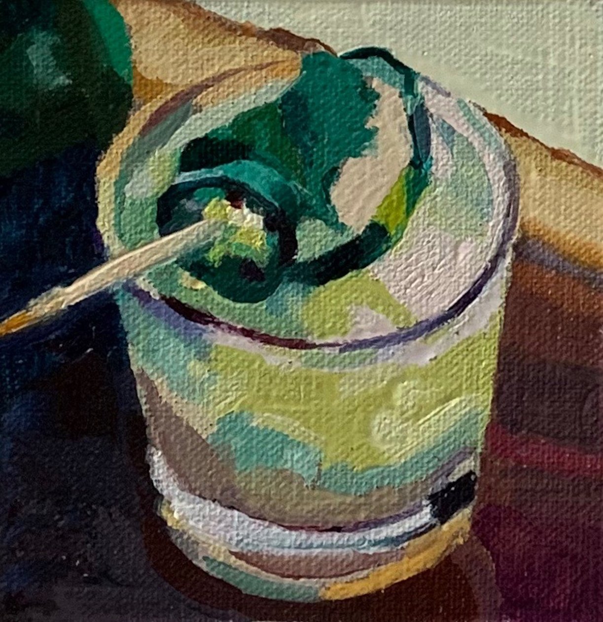 cocktail 2, 2019 (öljy aluksella) tekijältä Barbara Hoogeweegen
