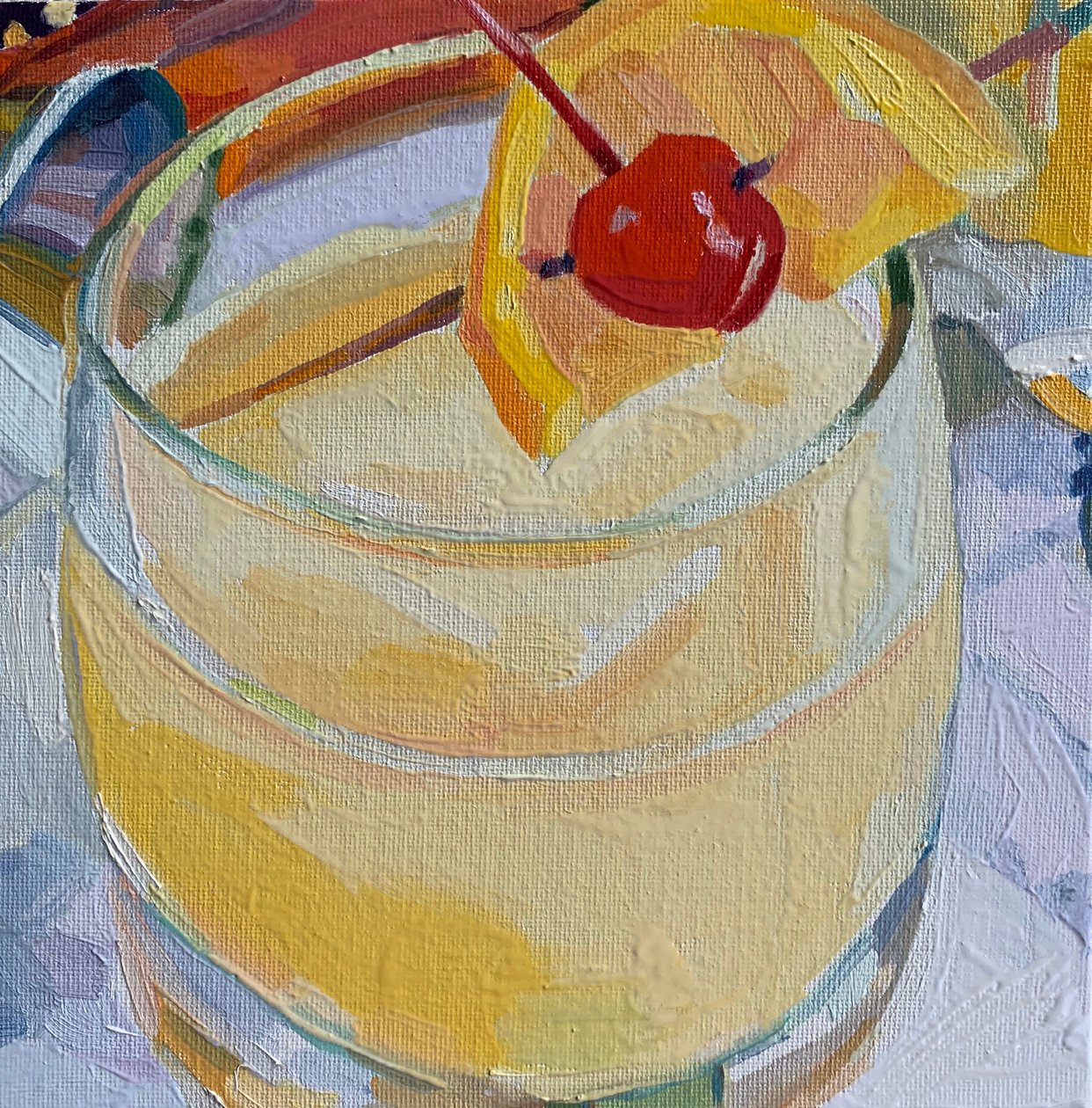 cocktail 7, 2019 (öljy aluksella) tekijältä Barbara Hoogeweegen