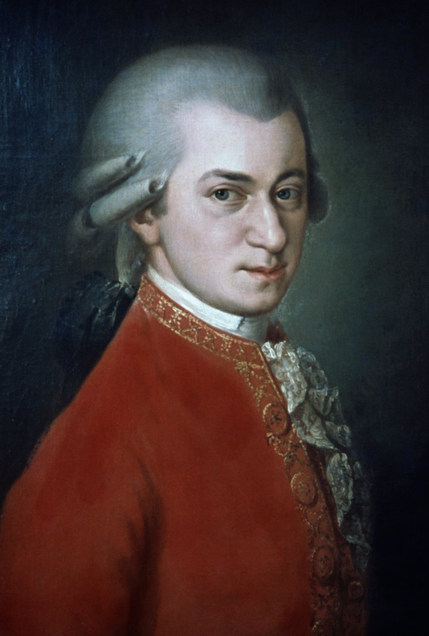 Wolfgang Amadeus Mozart (1756-1791), itävaltalainen säveltäjä, Barbara Krafftin postuumi muotokuva tekijältä Barbara Krafft