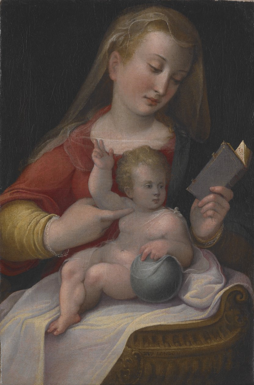 Madonna ja lapsi, n. 1580-85 (öljy kankaalle) tekijältä Barbara Longhi