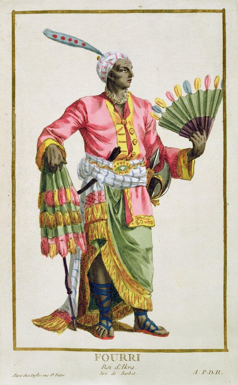 Fourri, Akkran kuningas, kaiverrus Pierre Duflos (1742-1816), 1780 (kuparikaiverrus) tekijältä Barbot