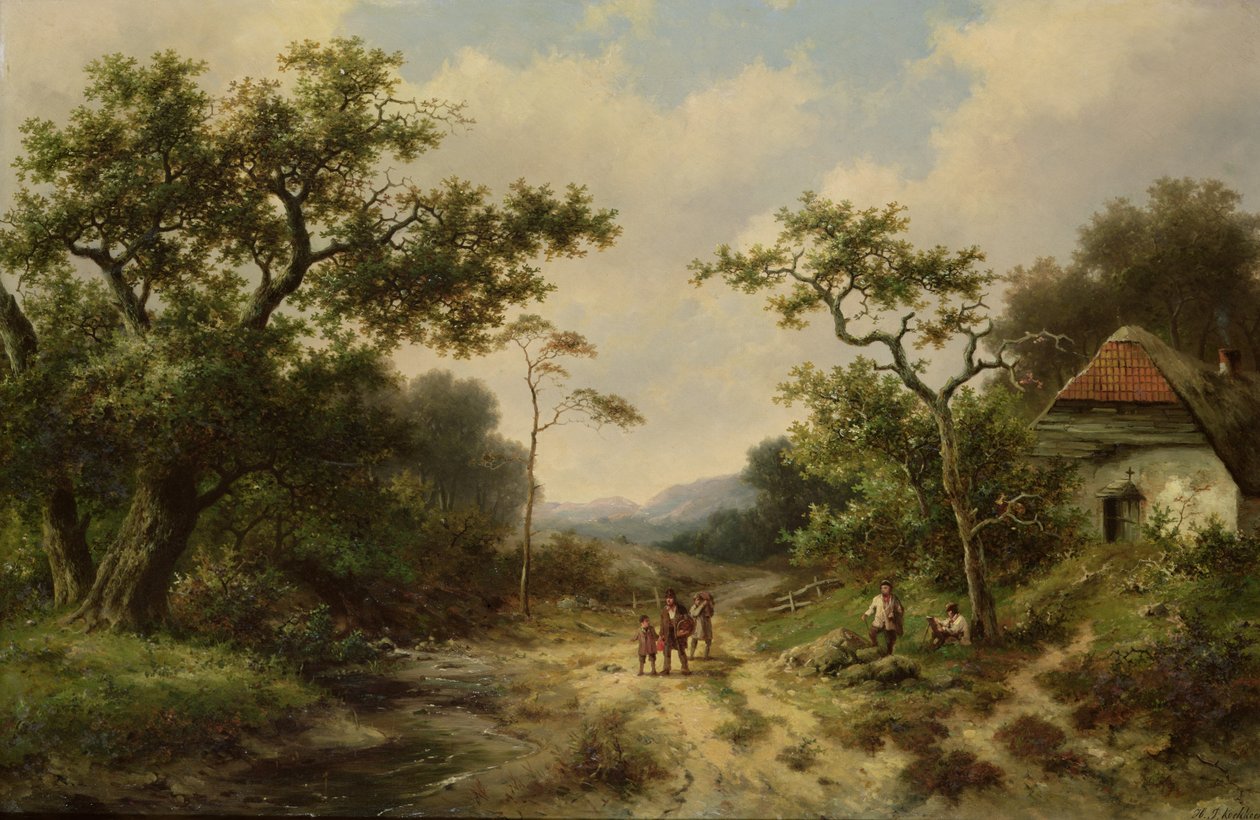 Maalaismaisema, 1800-luku tekijältä Barend Cornelis Koekkoek