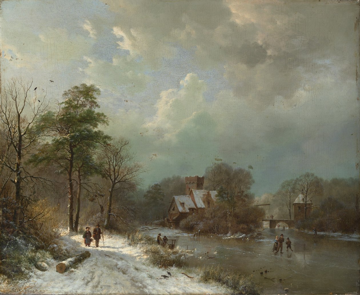 Talvimaisema, Hollanti, 1833. tekijältä Barend Cornelis Koekkoek