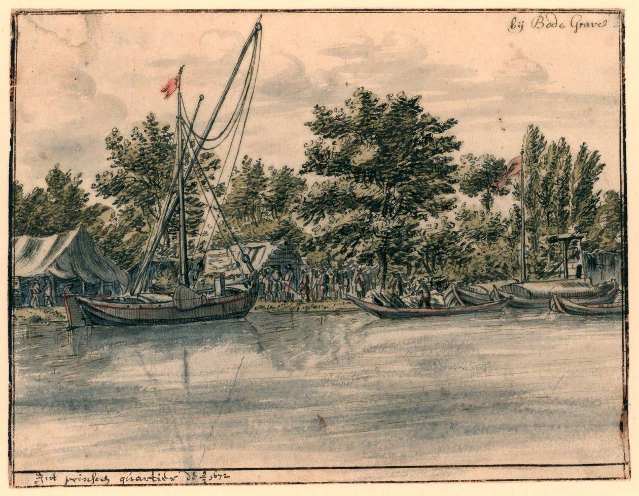 Näkymä Willem III:n kortteliin lähellä Bodegravenia tekijältä Barend Klotz (possibly)