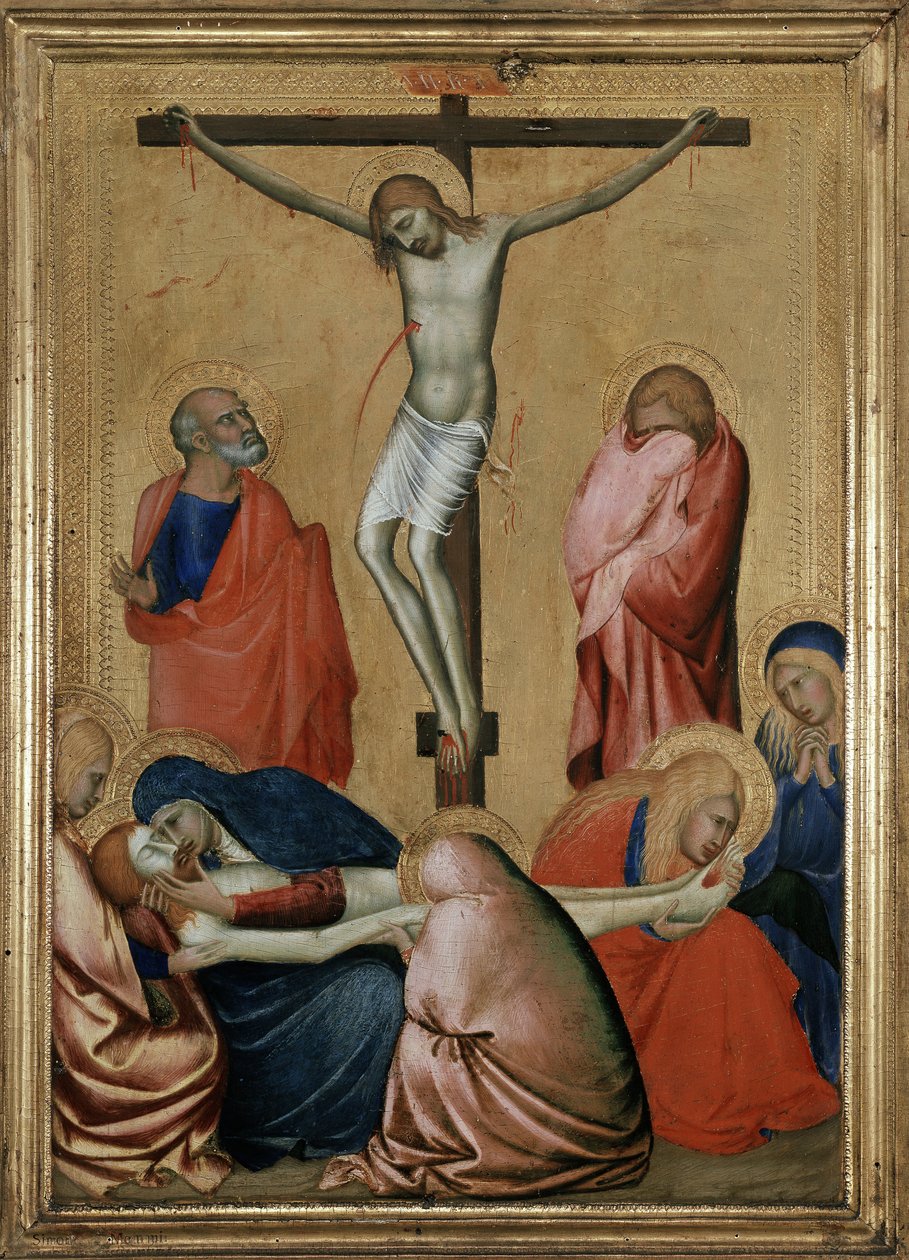 Ristiinnaulitseminen ja valituslaulu tekijältä Barna da Siena