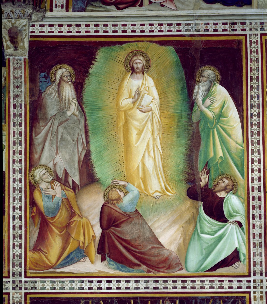 Kristuksen kirkastus sarjasta kohtauksia Uudesta testamentista tekijältä Barna da Siena