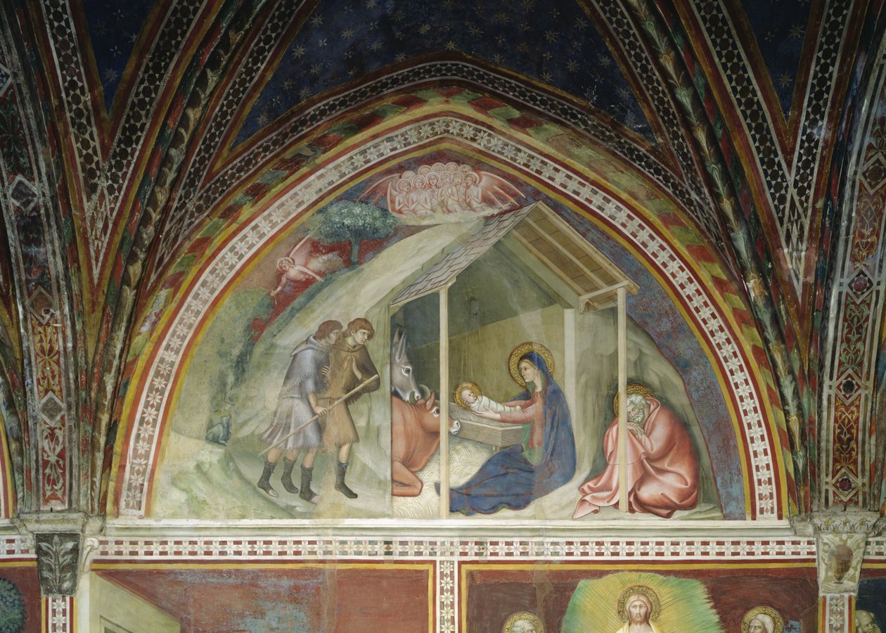 Kristuksen syntymä, sarjasta Uuden testamentin kohtauksia. tekijältä Barna da Siena