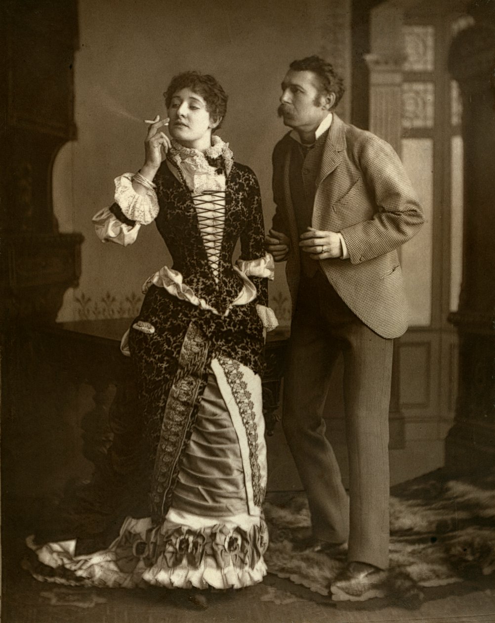 Mary Rorke ja Charles Wyndham, brittiläiset näyttelijät, 1882 tekijältä Barnes and Bell Brown
