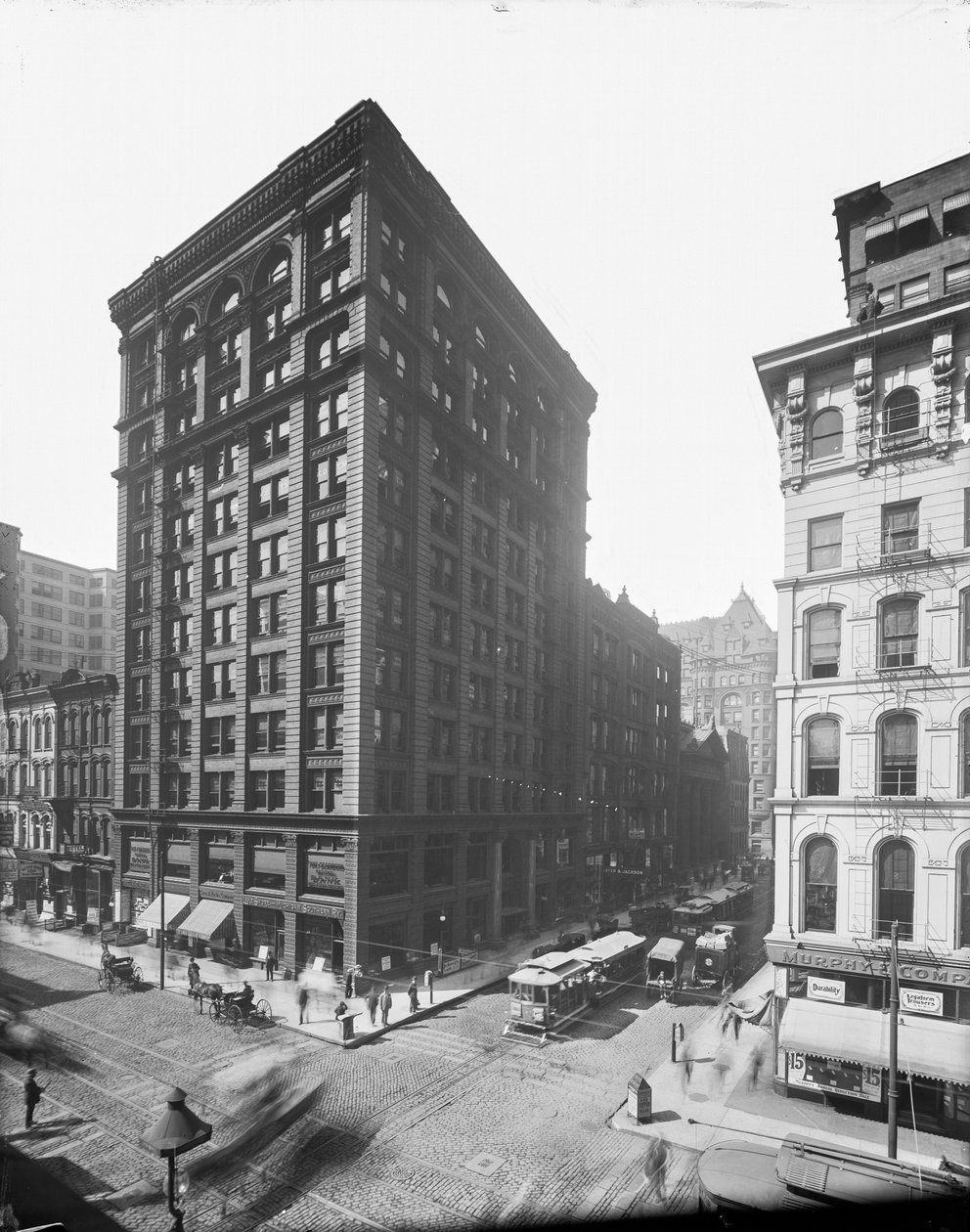 105 West Monroe Street, Chicago, Illinois, USA, n. 1895 (b/w valokuva) tekijältä Barnes and Crosby
