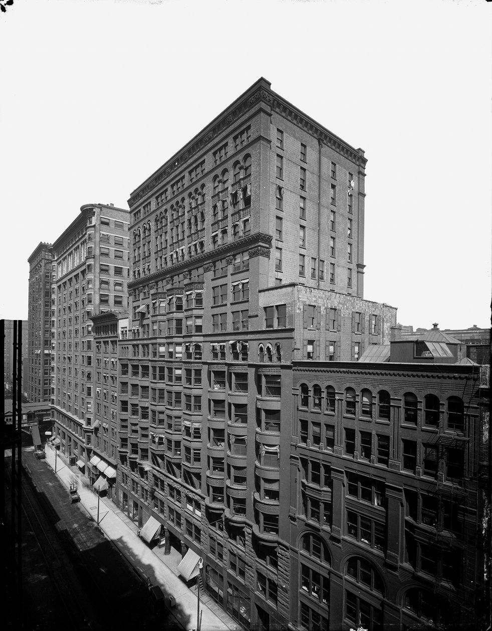 Dearborn Street Congressista pohjoiseen, Chicago, Illinois, Yhdysvallat, noin 1905 (s/w-kuva). tekijältä Barnes and Crosby