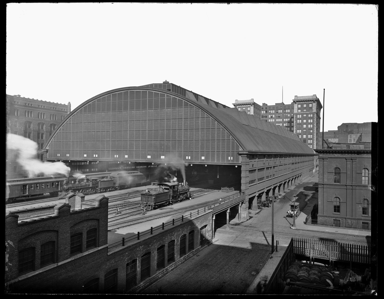 LaSalle Streetin asema, Chicago, Illinois, Yhdysvallat, noin 1905 (s/w-kuva). tekijältä Barnes and Crosby