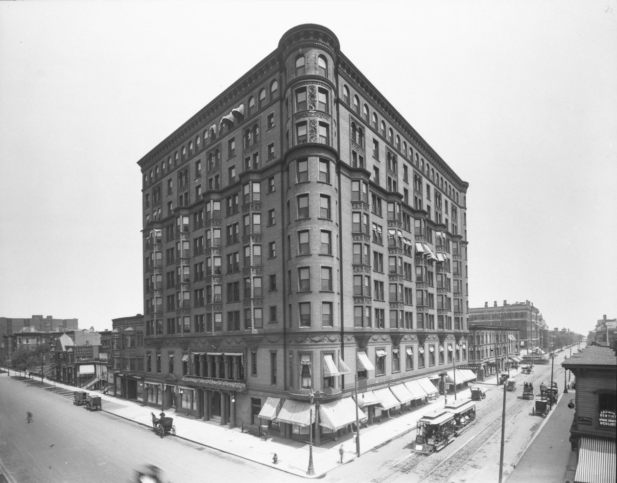 Lexington Hotel, Chicago, Illinois, USA, n. 1905 (b/w kuva) tekijältä Barnes and Crosby